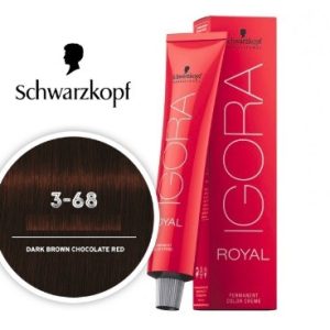 Dark Brown Chocolate Red 3-68 Schwarzkopf Igora Royal Permanent Color - 3-68 Dark Brown Auburn Red