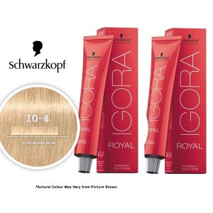 Schwarzkopf Igora Royal 10-4 Ultra Blonde Beige Permanent Color - 2pks
