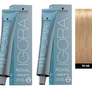 Schwarzkopf Igora Royal 10-46 Ultra Blonde Beige Chocolate Permanent Color - 2pks