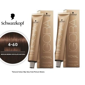 Schwarzkopf Igora Royal 4-60 Medium Brown Chocolate Natural Permanent Color - 2pks