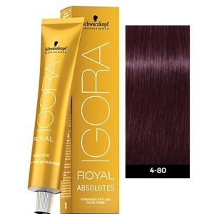 Schwarzkopf Igora Royal 4-80 Medium Brown Red Natural Permanent Color - 1pks
