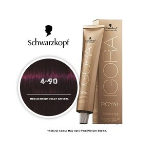 Schwarzkopf Igora Royal 4-90 Medium Brown Violet Natural Permanent Color - 1pks