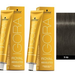 Schwarzkopf Igora Royal 7-10 Medium Blonde Cendre Natural Permanent Color - 2pks
