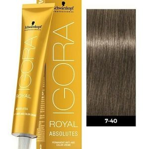 Schwarzkopf Igora Royal 7-40 Medium Blonde Beige Natural Permanent Color - 1pks