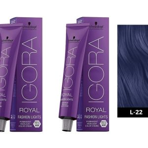 Schwarzkopf Igora Royal L-22 Dark Blue Permanent Color - 2pks