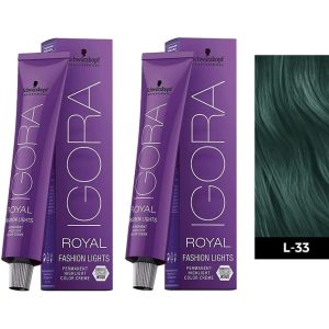 Schwarzkopf Igora Royal L-33 Dark Green Permanent Color - 2pks