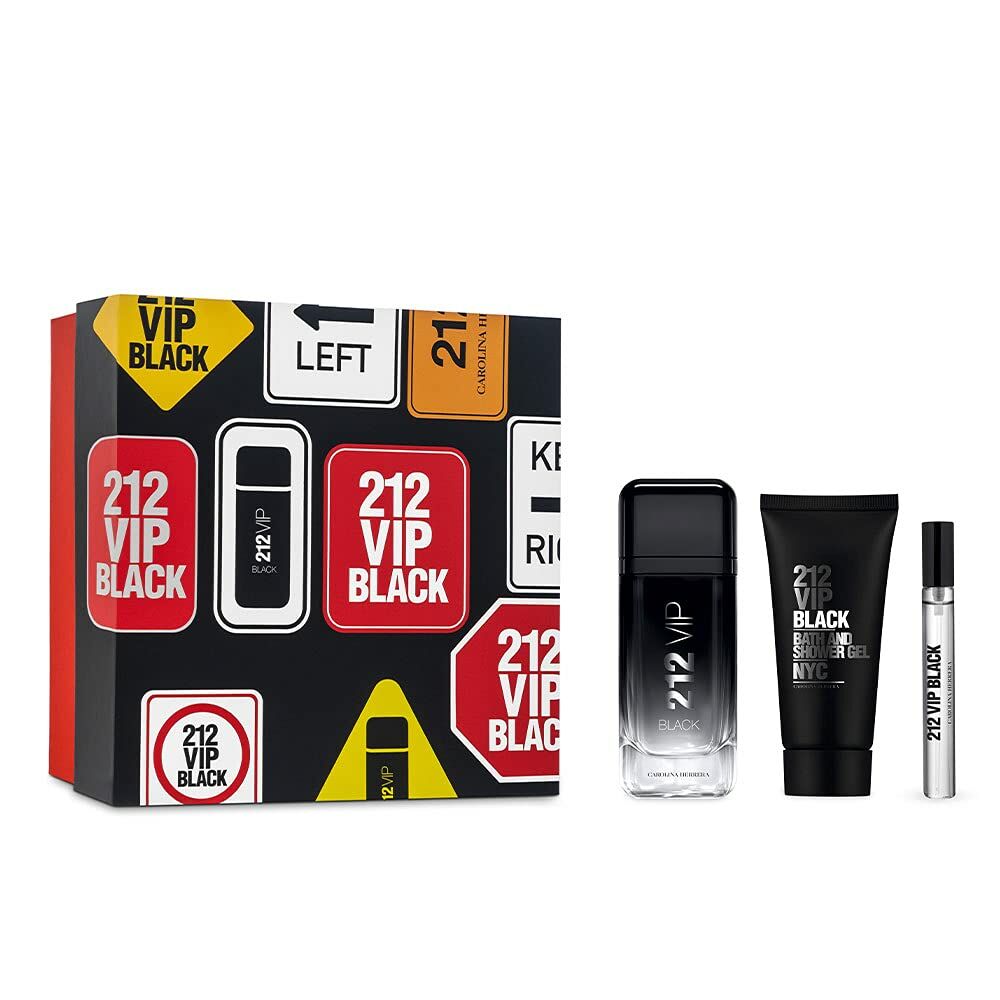 8411061021675_R00_50684139-5e8e-4af9-a1c4-4c9fb86e0931 Men's Perfume Set 212 VIP Black Carolina Herrera (3 pcs)