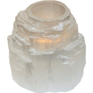 Selenite Mountain Tealights Holder - 8cm x 8cm