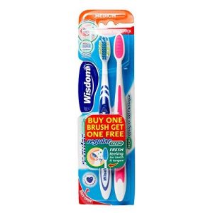 Wisdom Regular Fresh Toothbrush ~ Medium Strength -Twin Pack