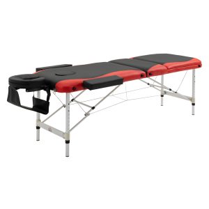 HOMCOM Foldable Massage Table Professional Salon SPA Facial Couch Bed Black and Red